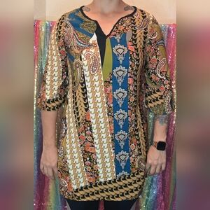 Tunic Pattered Shirt Dress Medium